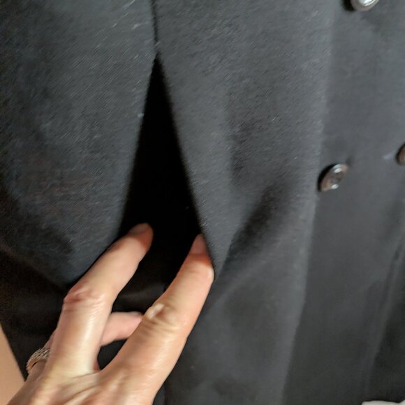 Vintage D’Allaird’s Black Wool Velvet Collar Midi Coat | M/L Oversized Fit - Picture 5 of 13